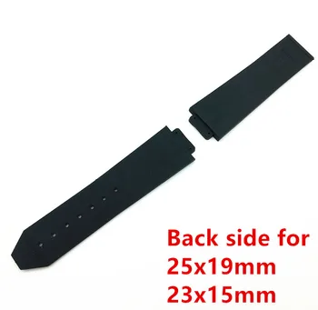 Luksus Konveks Silikone Gummi Urrem 23x15mm 21x15mm 25x19mm 25x17mm for Hublot strap Watch Band Håndled Bælte, Armbånd Logo på