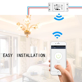 Smart Light Switch Universal DIY WiFi Breaker Timer Trådløse Fjernbetjening APP Control Arbejder med Alexa, Google Home Smart home (Hjem) 3 Stykker