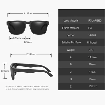 2020-Pladsen Polariserede Solbriller kvinder mænd Spejl Ultralet Briller Ramme Sport solbriller UV400 Driver Nuancer Belægning Oculos