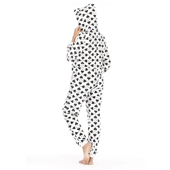 Vinteren Kvinder Pyjamas Sæt Varme Flannel Hætte Med Lomme Onesie Bløde Nattøj Kvindelige One-piece Jump Suits Pyjama Homewear