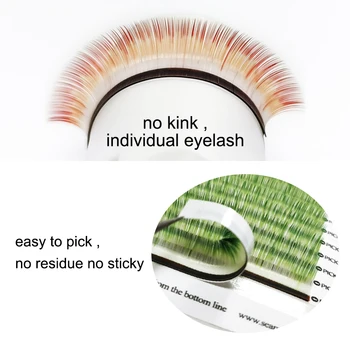 Seamulan eyelash extension farverige lash mix længde falske vipper naturlige bløde enkelte eyelash regnbue farvet Imiteret øjenvipper