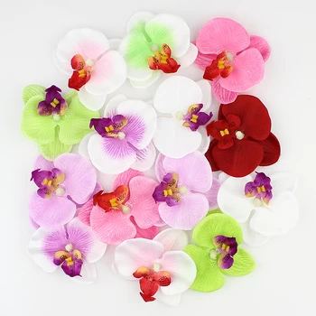 HUADODO Simulering Butterfly orchid Blomster, Silke Kunstige Blomster Hoveder Til Home Wedding Dekoration DIY Falske Blomster 50pieces