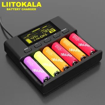 LiitoKala Lii-S6 18650 Lithium batteri Oplader 6-Slot Auto-Polaritet Opdage For 3,7 V 26650 21700 32650 1,2 V AA AAA batterier