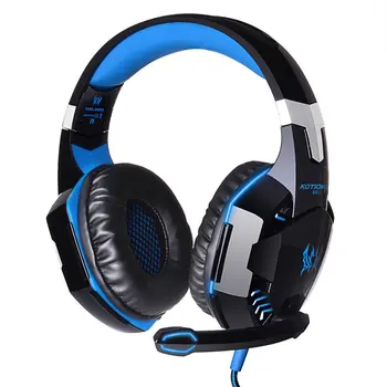 KOTION HVER Stereo Gaming Headset til Xbox, En PS4 PC, Surround Sound-Over-Ear Hovedtelefoner med Noise Cancelling Mikrofon LED-Lys
