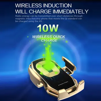 10W Automatisk Fastspænding i Bil Trådløse Modtager Oplader Til iPhone 11 Pro Infrarød Sensor Qi Hurtige Trådløse Oplader, Bil, Telefon Holder
