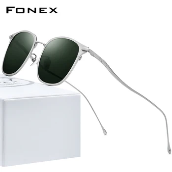 FONEX Ren Titanium Solbriller Mænd 2020 Nye Mode Brand Designer Vintage-Pladsen Polariseret UV400 solbriller til Kvinder 8522