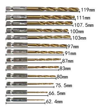 13Pcs/Set Twist Drill Bit, Så HSS Titanium Belagt Bor Træbearbejdning Træ Værktøj 1.5/2/2.5/3/3.2/3.5/4/4.5/4.8/5/5.5/6/6.5 mm