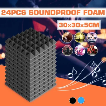 24Pcs 300x300x50mm Lydisolering Skum Studio Akustiske Skum Lydisolerede Absorption Behandling vægpaneler