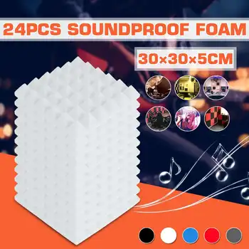 24Pcs 300x300x50mm Lydisolering Skum Studio Akustiske Skum Lydisolerede Absorption Behandling vægpaneler