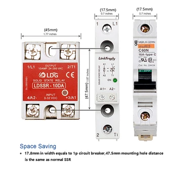 TRA23D25 25A Mini Smart Auto Solid State Relæ Modul DC til AC 3 V 3,3 V 5V-12V-24V dc I 24-280VAC Spænding SSR Relæ yrelsen