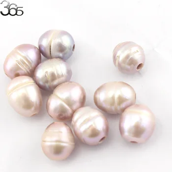Gratis Forsendelse Vælge Farve 10stk 10x12mm Stort Hul Hvid Pink Lilla Grå Olivary Naturlige Perle Øreringe Smykker DIY Håndværk Perler