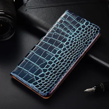 Taske til Samsung Galaxy A3 A5 A7 2017 Krokodille mønster i Ægte Læder Flip wallet Cover til A320 A520 A720 Telefonen tilfælde