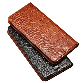Taske til Samsung Galaxy A3 A5 A7 2017 Krokodille mønster i Ægte Læder Flip wallet Cover til A320 A520 A720 Telefonen tilfælde