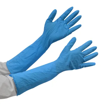 Gratis fragt 3 par forlænge størrelse 40 cm, der arbejder handske, blå himmel husholdningsrengøring beskyttelse handsker af nitril bortskaffelse handsker