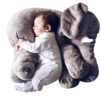 2019 Hot 40cm/60cm Store Plys Elefant Dukke Børn Sovende Blød Ryg Pude Sød Udstoppet Elefant Baby Ledsage Dukke Xmas Gave