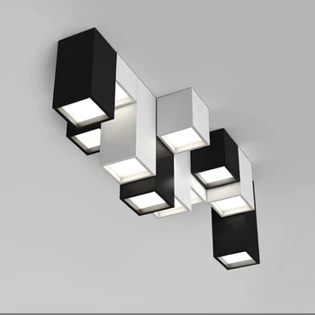 Moderne kort akryl kreativ kombination af geometriske LED loft belysning fastholdelsesanordningen hjem deco personlig square loft lampe