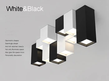 Moderne kort akryl kreativ kombination af geometriske LED loft belysning fastholdelsesanordningen hjem deco personlig square loft lampe