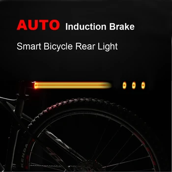 NEWBOLER Cykel Smart Auto Brake Sensing Lys IPx6 Vandtæt LED Chargable Cykling Cykel Baglygte Bageste Lys Cykel Tilbehør