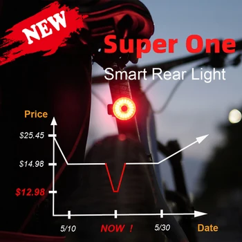 NEWBOLER Cykel Smart Auto Brake Sensing Lys IPx6 Vandtæt LED Chargable Cykling Cykel Baglygte Bageste Lys Cykel Tilbehør