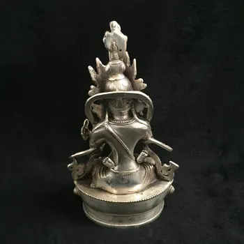 Tibetanske Buddhistiske Tantriske YAB Yum gamle sølv Happy Buddha elsker Nepal Tibetansk Sølv Buddha
