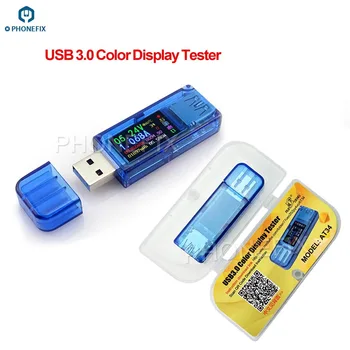 PHONEFIX AT34 USB 3.0-Farve-LCD-USB-Tester for mobiltelefon hurtig oplader Batteri-Power Bank detektor reparation assistent