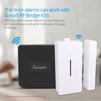 SONOFF DW1 433Mhz Dør Vindue Alarm Sensor Magnetiske Trådløse Detektor Støtte RF Bro Kontrol Smart Home Security System