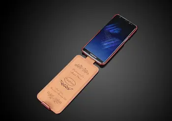 Ægte Læder Lodret Flip Cover, etui til Samsung Galaxy S7 S10 Kant S9 S8 Plus Luksus Fundas med Gratis Gave Screen Protector