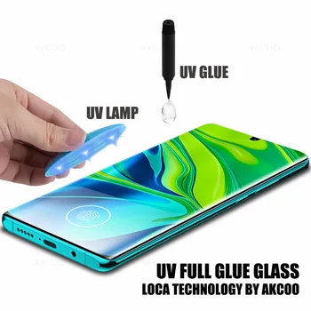 Akcoo Fuld UV-Limen Hærdet Glas til Xiaomi CC9 Pro Screen Protector Case-Venligt Olieholdig Belægning film for Xiaomi CC9 Pro
