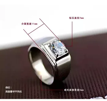 S925 Sterling Sølv Ring for Mænd Diamant Bryllup Bands Fine Smykker til Luksus Dominerende Kontor Jubilæum Sølv Ring mænd