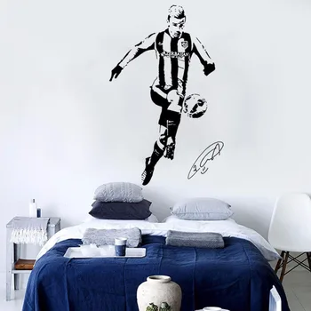 Fodbold-Stjernede Antoine Griezmann vægoverføringsbillede Fodbold Spillere Vinyl Vægmalerier Sports Stil Griezmann Signatur Mærkat AZ403