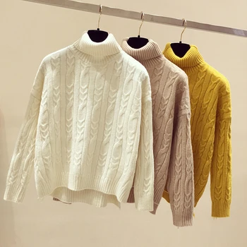 AOSSVIAO Løs Efteråret Sweater Kvinder 2020 Ny koreansk Elegant Strikket Trøje med Oversize Varm Kvindelige Pullovere Mode Solid Toppe