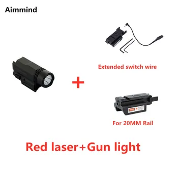 Red Dot Laser Syn Taktisk LED Lommelygte Combo Jagt Tilbehør til Pistol Pistoler Glock 17,19,20,21,22,23,30,31,32