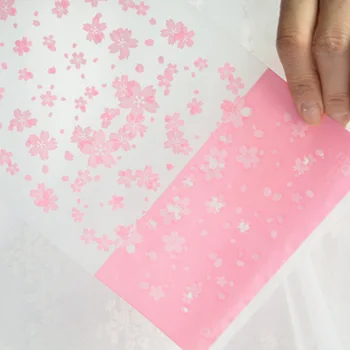 50stk/meget Klar Pink Cherry Blossoms Trykt gavepose DIY Slik Cookie Kiks, Små Plast Emballage Poser 24*34cm