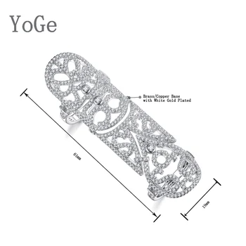 YoGe Bryllup&Fest Smykker , R1269 Luksus AAA CZ hule fuld finger Kvinders ring