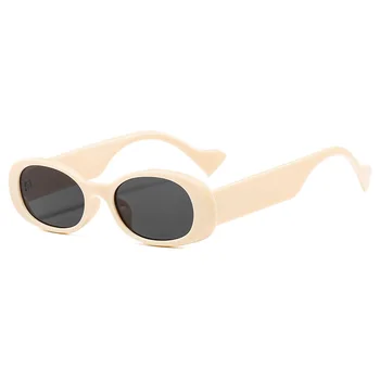 SÅ&EI Vintage Små Ovale Kvinder Solbriller Mode Trend Blå Rød Beige Brillerne Mænd Grå Linse Nuancer UV400 Sol Briller