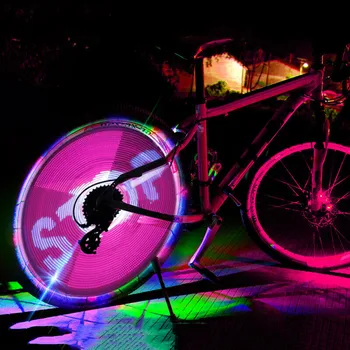 Gratis Forsendelse Led Programmerbare Diy Fede Billeder cykel Cykel Talte Flash Dæk Hjul Lys Luces de radioer de bicicleta