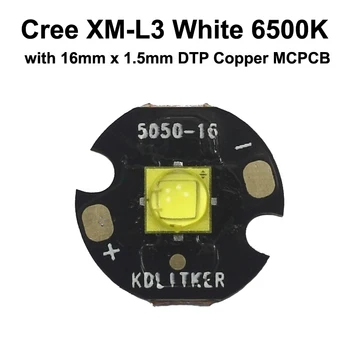 Cree XM-L-3 U4 1B White 6500K LED Emitter med KDLITKER DTP Kobber MCPCB (1 pc)