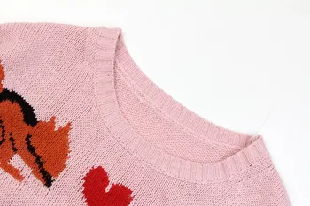 Pink Squirrel Kærlighed Sweater Kvinder Efteråret O Hals Casual Løs Pullover Bedste Kvindelige Tyk Mode Jersey Jumper Trække Femme
