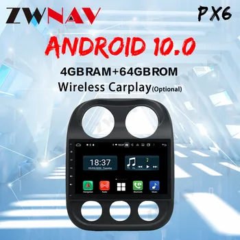 ZWNAV For Jeep Compass CARPLAY DSP 2009-Bil Radio Mms Video-Afspiller, GPS Navigation Android-10 Ingen 2din