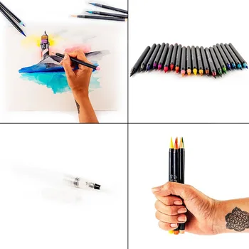20pcs/sæt Studerende Akvarel Pensel, Pen Candy Farve, Tegning, Maleri Vand Pensel, Pen Studerende Papirvarer Bedste Fødselsdagsgave