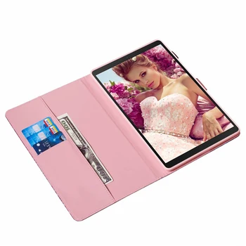 Glitter diamant unicorn læder tablet taske Til Samsung Tab 10.1 tommer T510 T515 2019 Magnetisk Flip stå dække shell +film