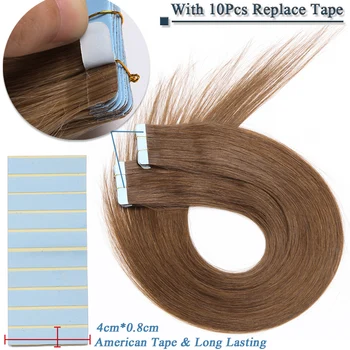 S-noilite 2,5 g/pc Direkte Tape I Remy Hair Extensions med Lim I Ægte Hår Extensions menneskehår Problemfri Usynlige Dobbelte Sider