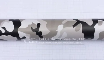 Nye Arktiske Camouflage Selvklæbende Vinyl Sort Hvid Grå Camo Film Militære Motorcykel, Scooter Decal Wrap Farveskift Mærkat