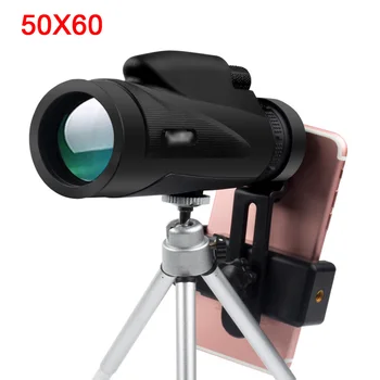 Kraftfulde Teleskoper Night Vision Zoom Monokulare 50x60 Optisk Spyglass Monocle for Turisme Sniper Jagt Riffel Spotting Scope