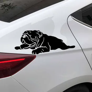Aliauto Kreative Bil Mærkat Vinyl engelsk Bulldog Selskabsdyr Hund Tilbehør PVC Decal for Kia Mazda 3 Subaru,17cm*6cm