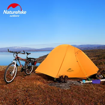 Naturehike 2 Person Ultralette Vandtæt 20D Silicium Telte Dobbelt lag Vandring, Klatring Backpacking Camping Telte Telt Cykling