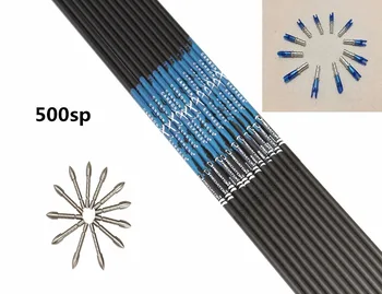 12pcs carbon pil aksel spine500/600/700/800 ID4.2mm+12pcs pin nock+12pcs mål DIY pil for Recurve bue