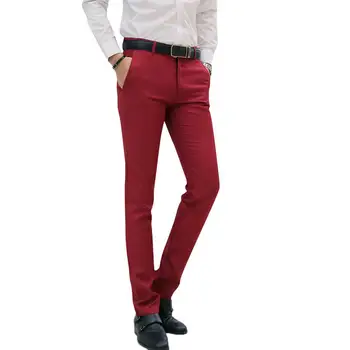 MISSKY Mænd, Suit Bukser Mode Slank Bomuld Blanding Straight Bukser til Voksne Mandlige Lange Bukser, ensfarvet Nye 2020