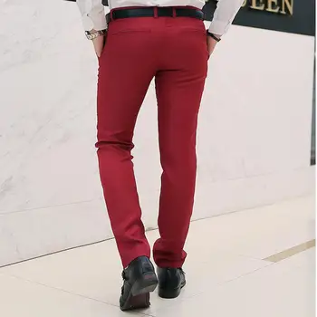 MISSKY Mænd, Suit Bukser Mode Slank Bomuld Blanding Straight Bukser til Voksne Mandlige Lange Bukser, ensfarvet Nye 2020