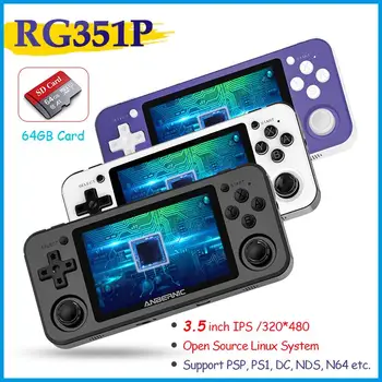 RG351P spillekonsol Åbne Linux-System til PS1-Spil 3,5-tommer IPS Skærm Håndholdte Retro Spil-Konsoller 2500+ Spil